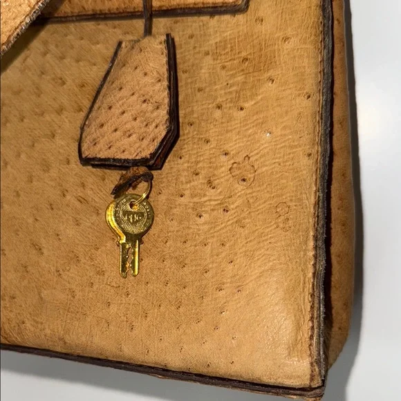 Vintage Pedro Mayorga Ostrich Satchel (like Hermes Kelly Bag or Sac à Dépêches) - Picture 5 of 17
